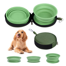 Load image into Gallery viewer, Portable dog bowl food dish outdoor drinking water pet for outdoor outings silicone folding bowl