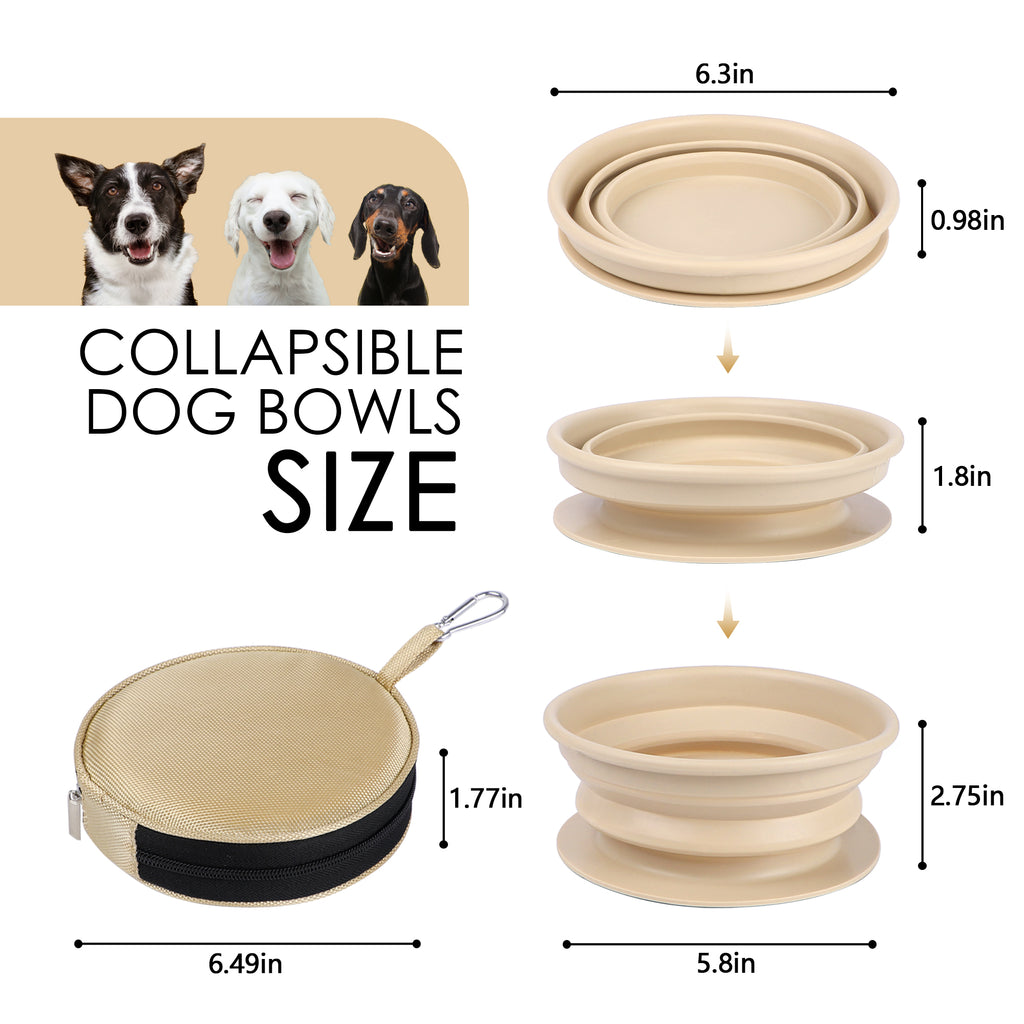 Portable dog bowl food dish outdoor drinking water pet for outdoor outings silicone folding bowl