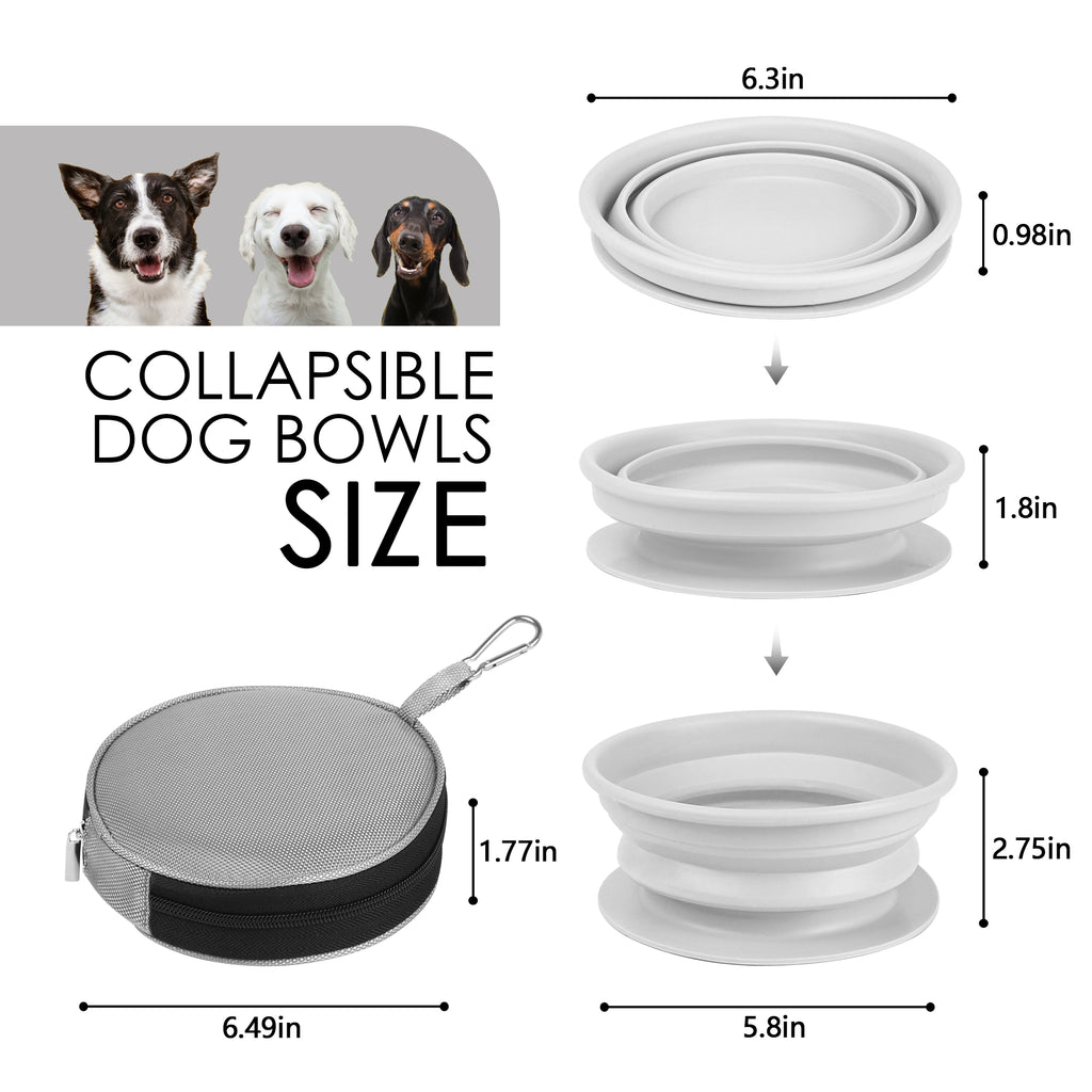 Portable dog bowl food dish outdoor drinking water pet for outdoor outings silicone folding bowl